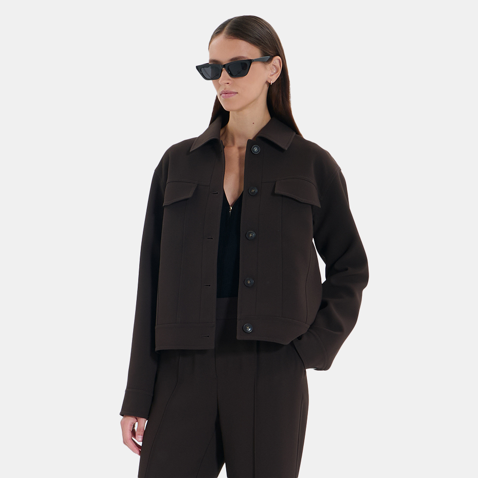 Veste en fausse fourrure chocolat