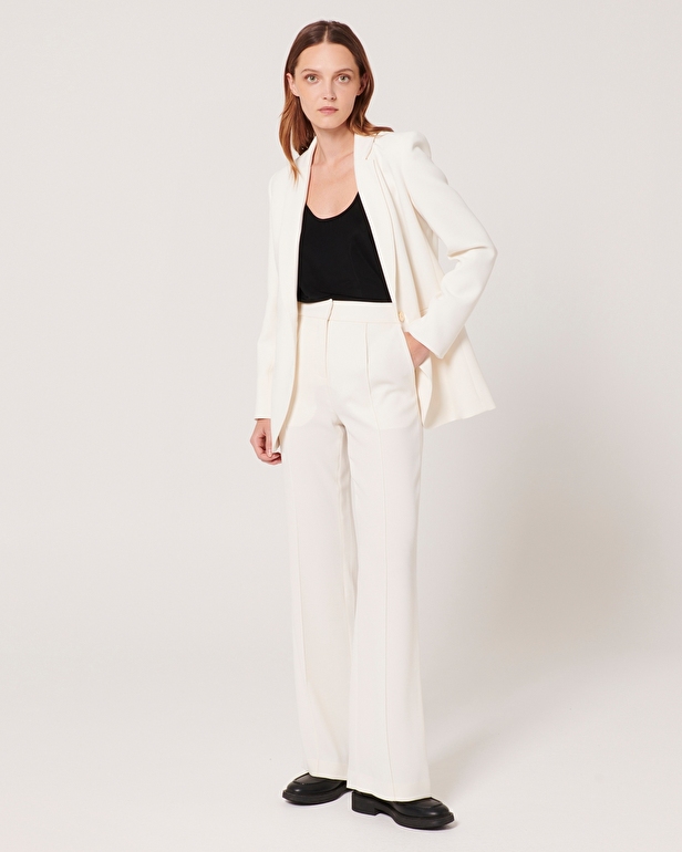 Periwinkle Pants Wide ecru crepe pants ZAPA