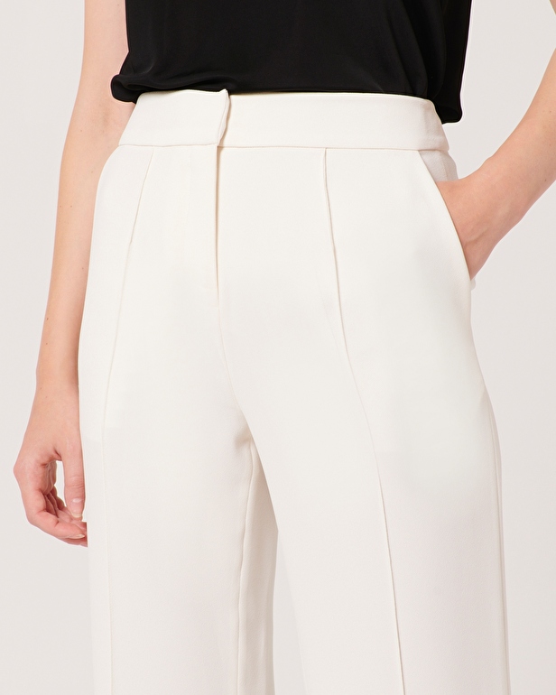 Periwinkle Pants Wide ecru crepe pants ZAPA