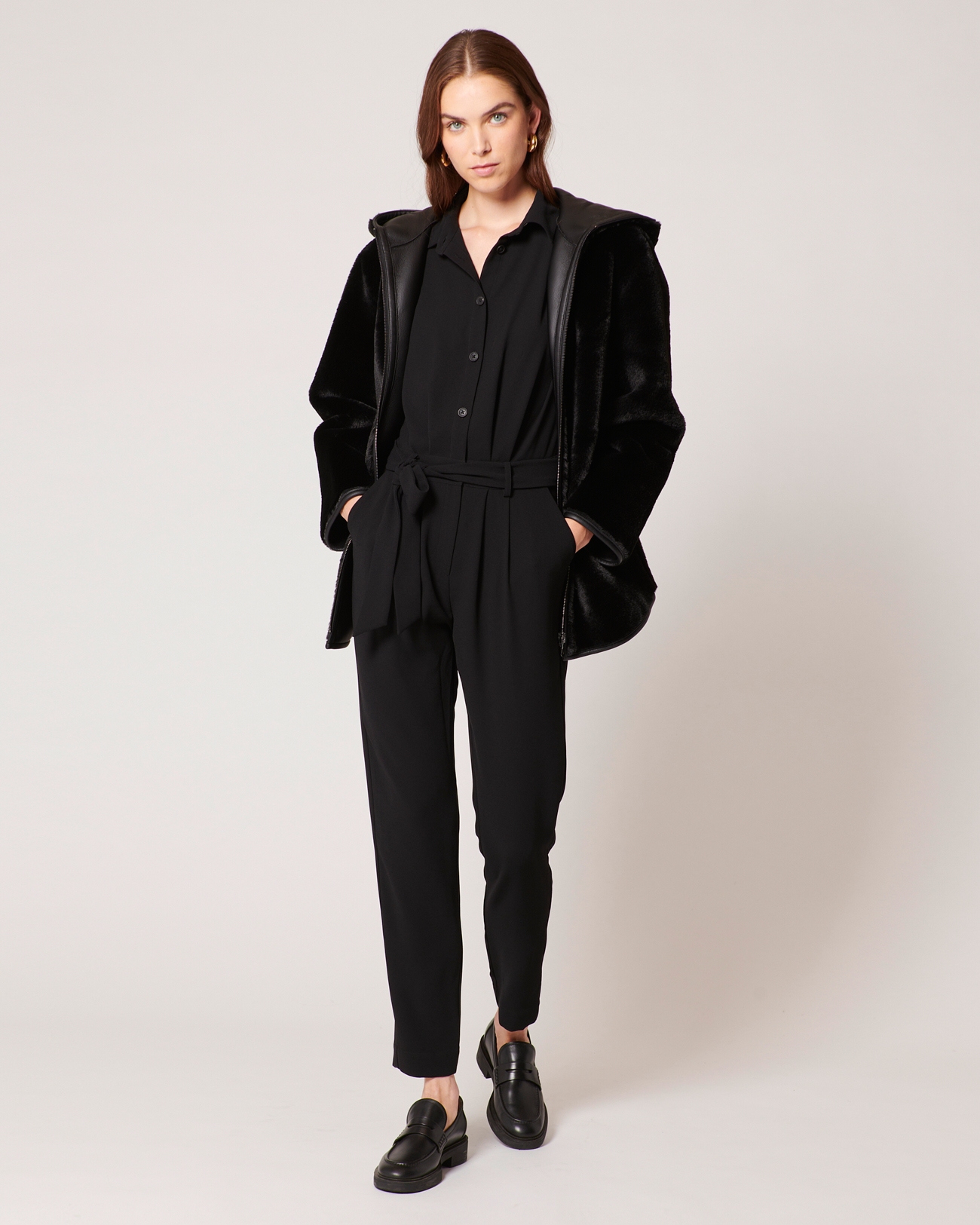 Milora coat Short black coat ZAPA