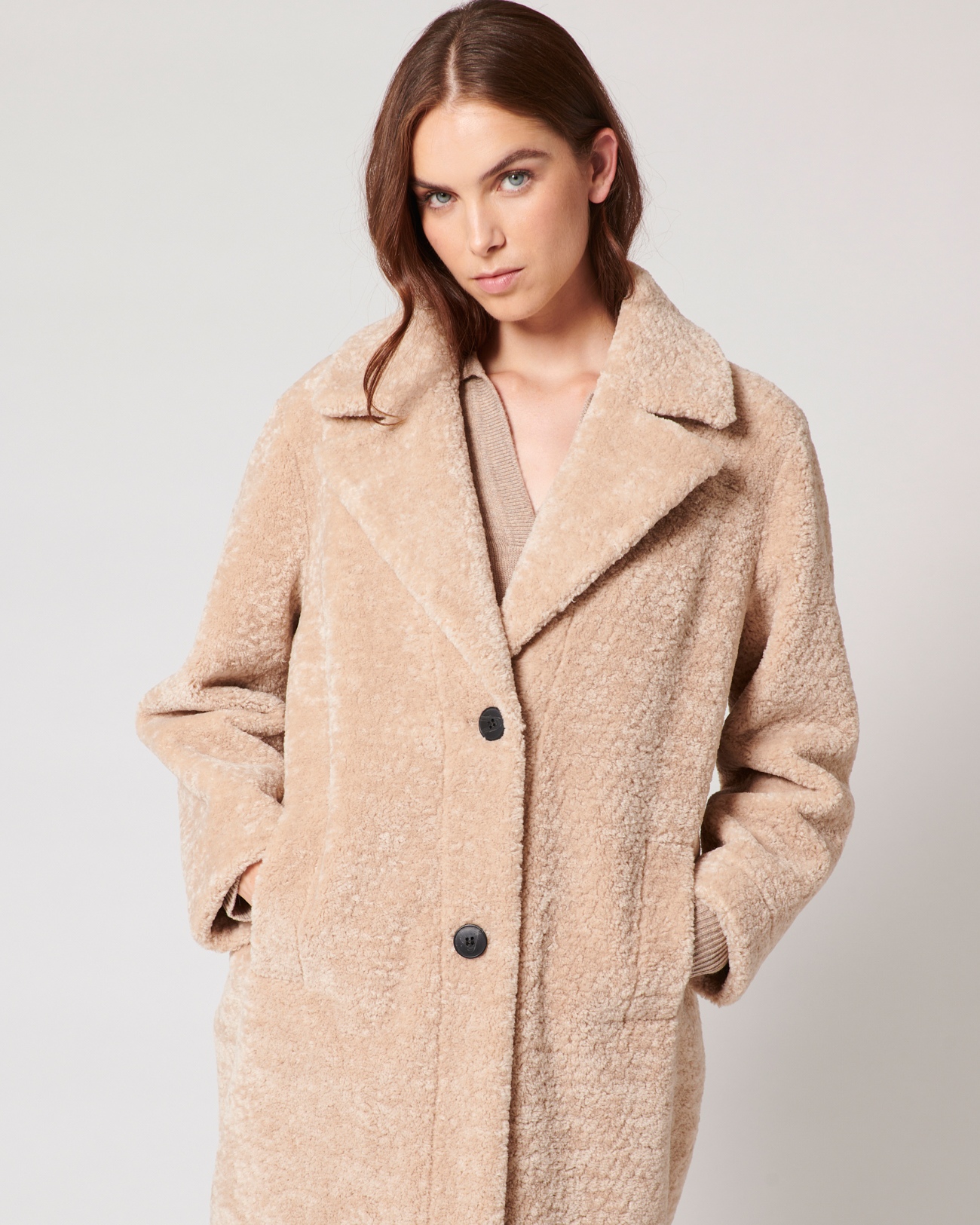 Mississippi Coat Long ecru faux fur coat ZAPA