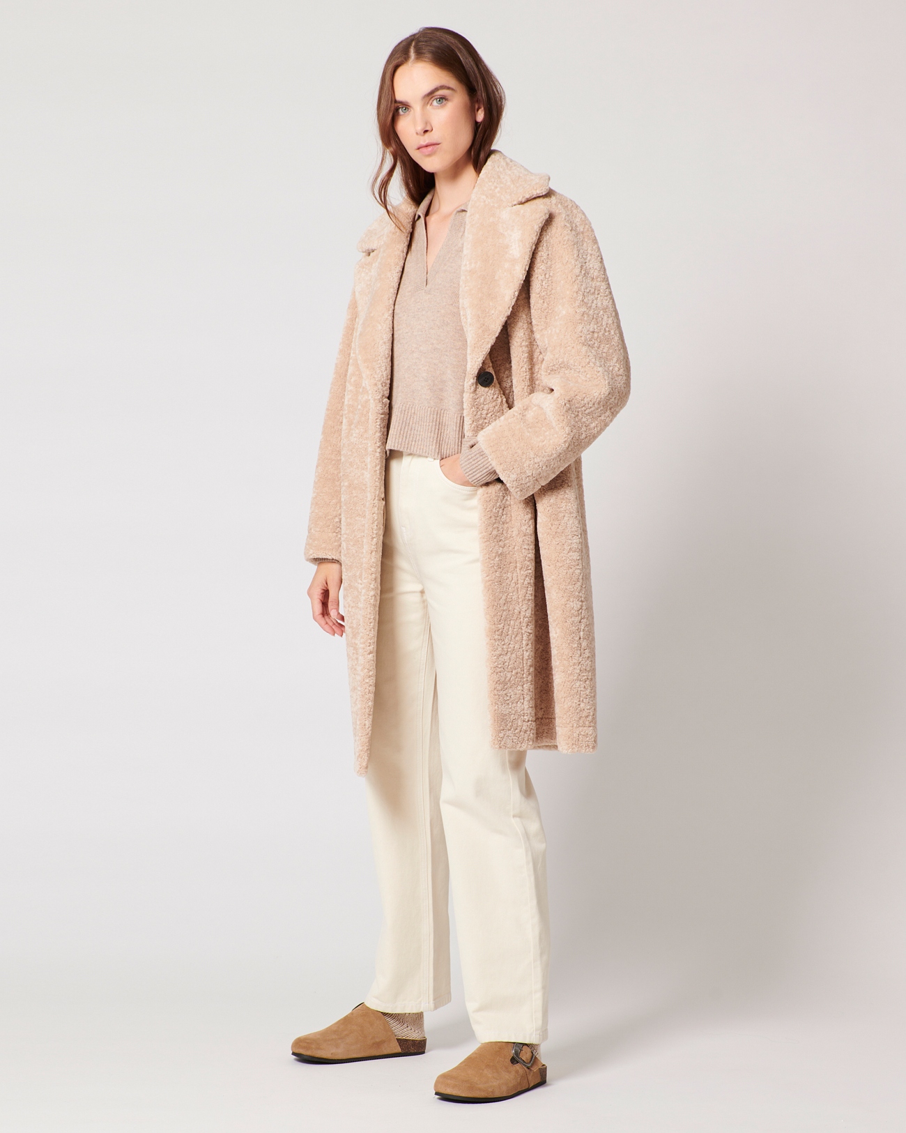 Mississippi Coat Long ecru faux fur coat ZAPA