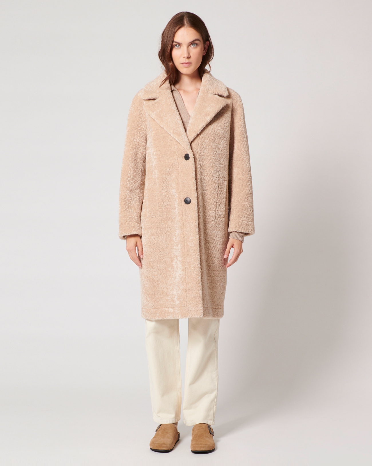 Mississippi Coat Long ecru faux fur coat ZAPA