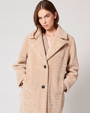 Mississippi Coat Long ecru faux fur coat ZAPA