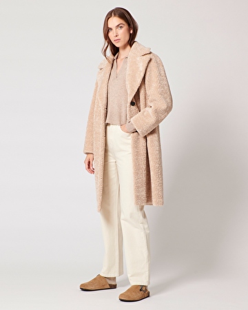 Mississippi Coat Long ecru faux fur coat ZAPA