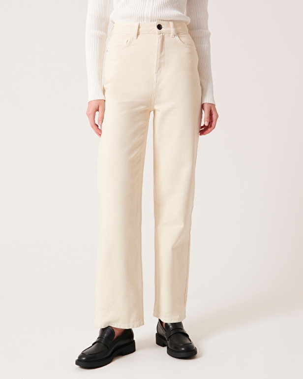 Jean Jerem Straight jeans in ecru cotton ZAPA
