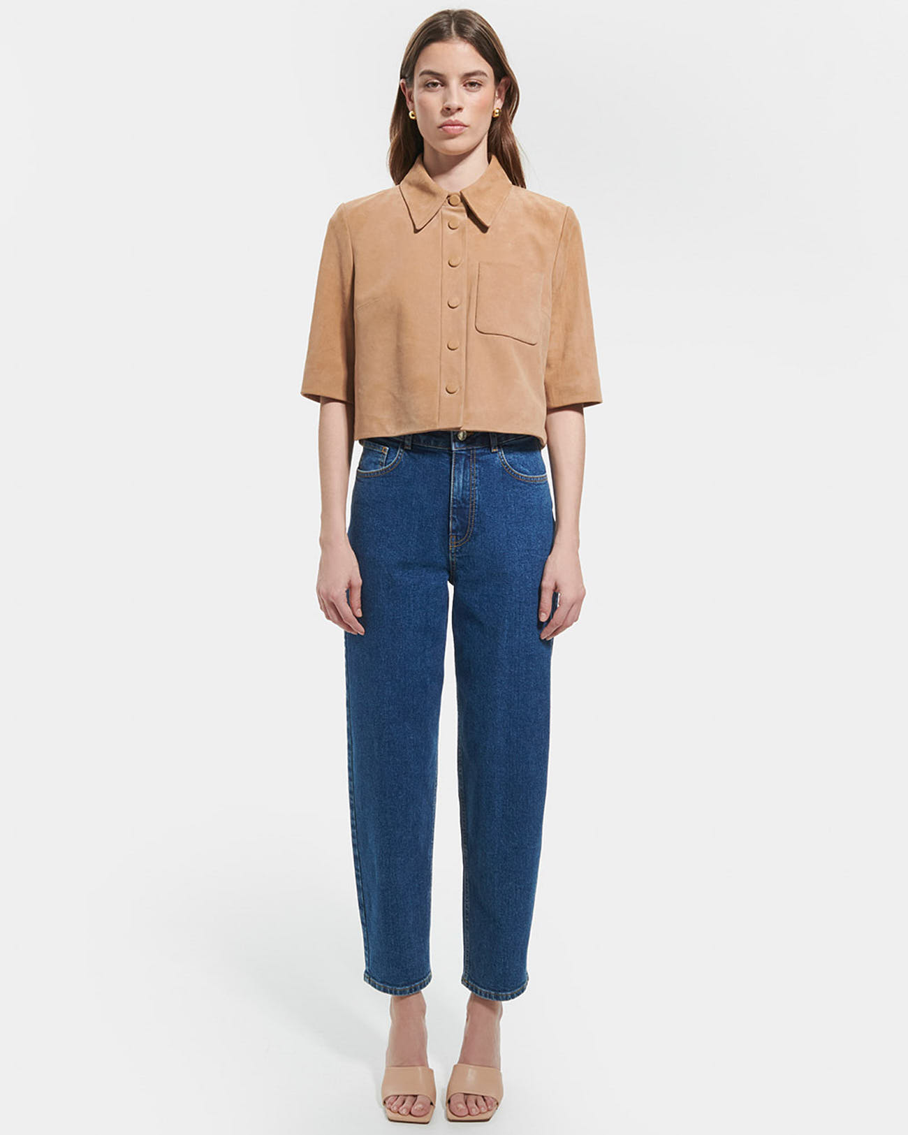Celina shirt Short beige shirt ZAPA