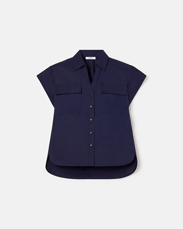 Corinth shirt Short-sleeved midnight blue shirt ZAPA