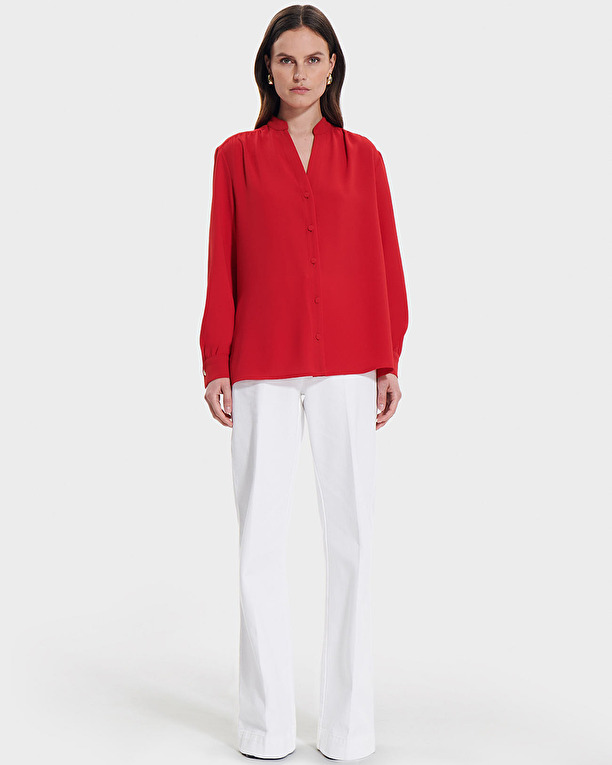 Tiberina blouse Red flowing shirt ZAPA