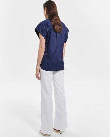 Corinth shirt Short-sleeved midnight blue shirt ZAPA