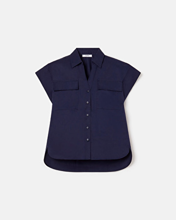 Corinth shirt Short-sleeved midnight blue shirt ZAPA