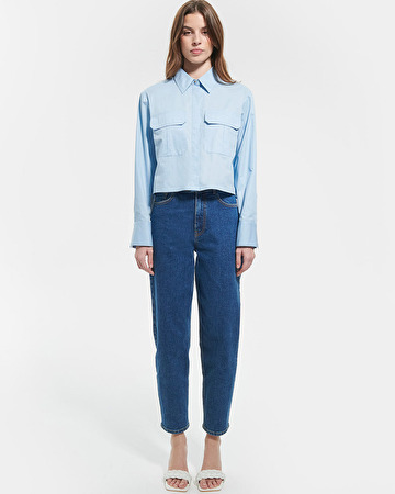 Camomile Shirt Short sky blue shirt ZAPA