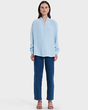 Tiberina blouse Sky blue flowing shirt ZAPA