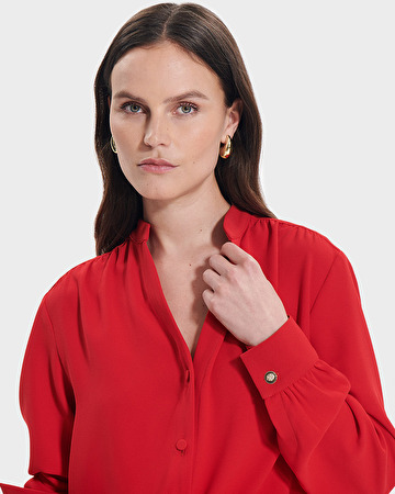 Tiberina blouse Red flowing shirt ZAPA