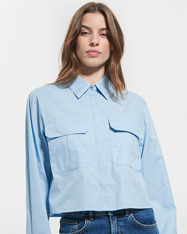 Camomile Shirt Short sky blue shirt ZAPA