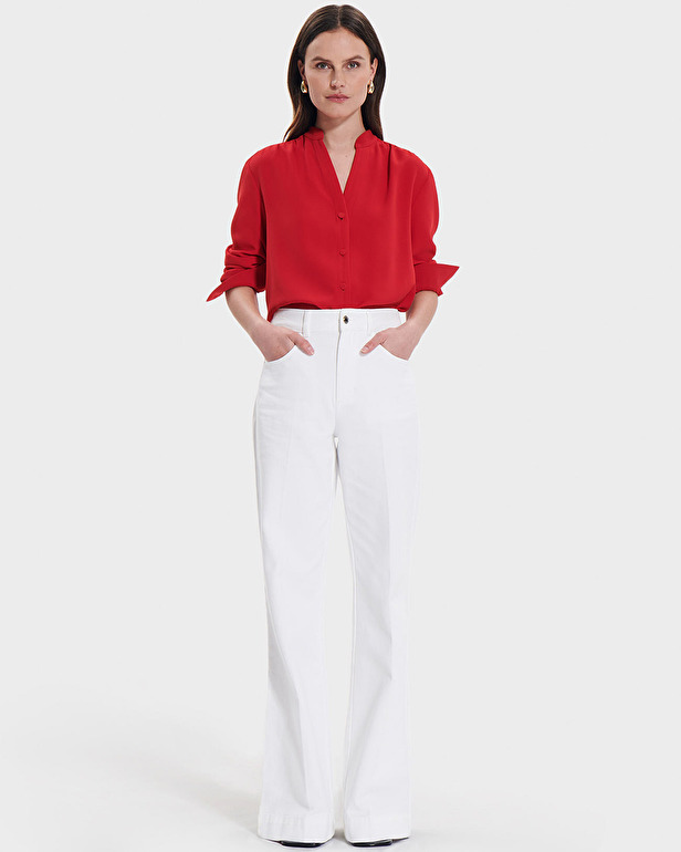 Tiberina blouse Red flowing shirt ZAPA