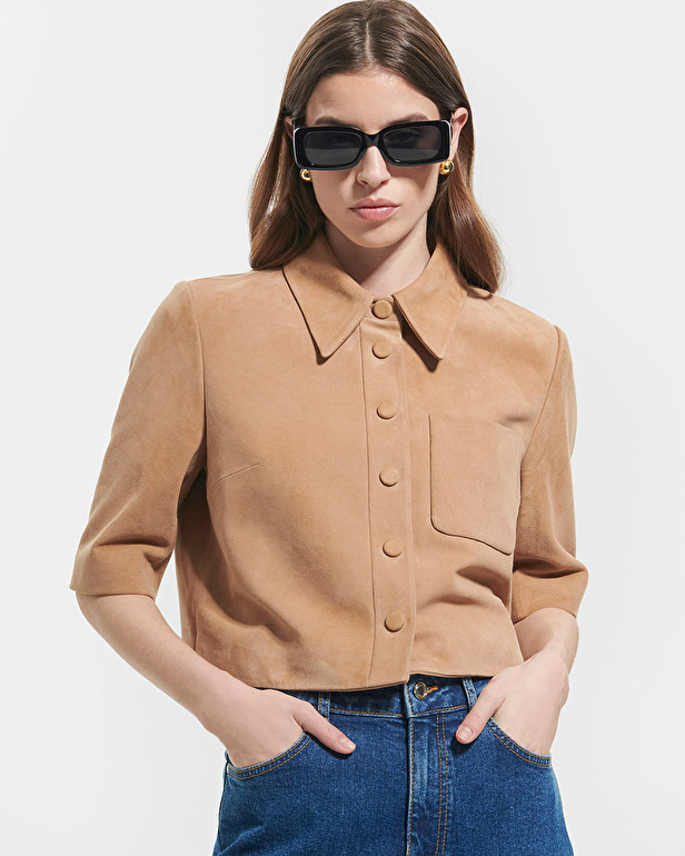 Celina shirt Short beige shirt ZAPA