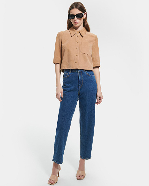 Celina shirt Short beige shirt ZAPA