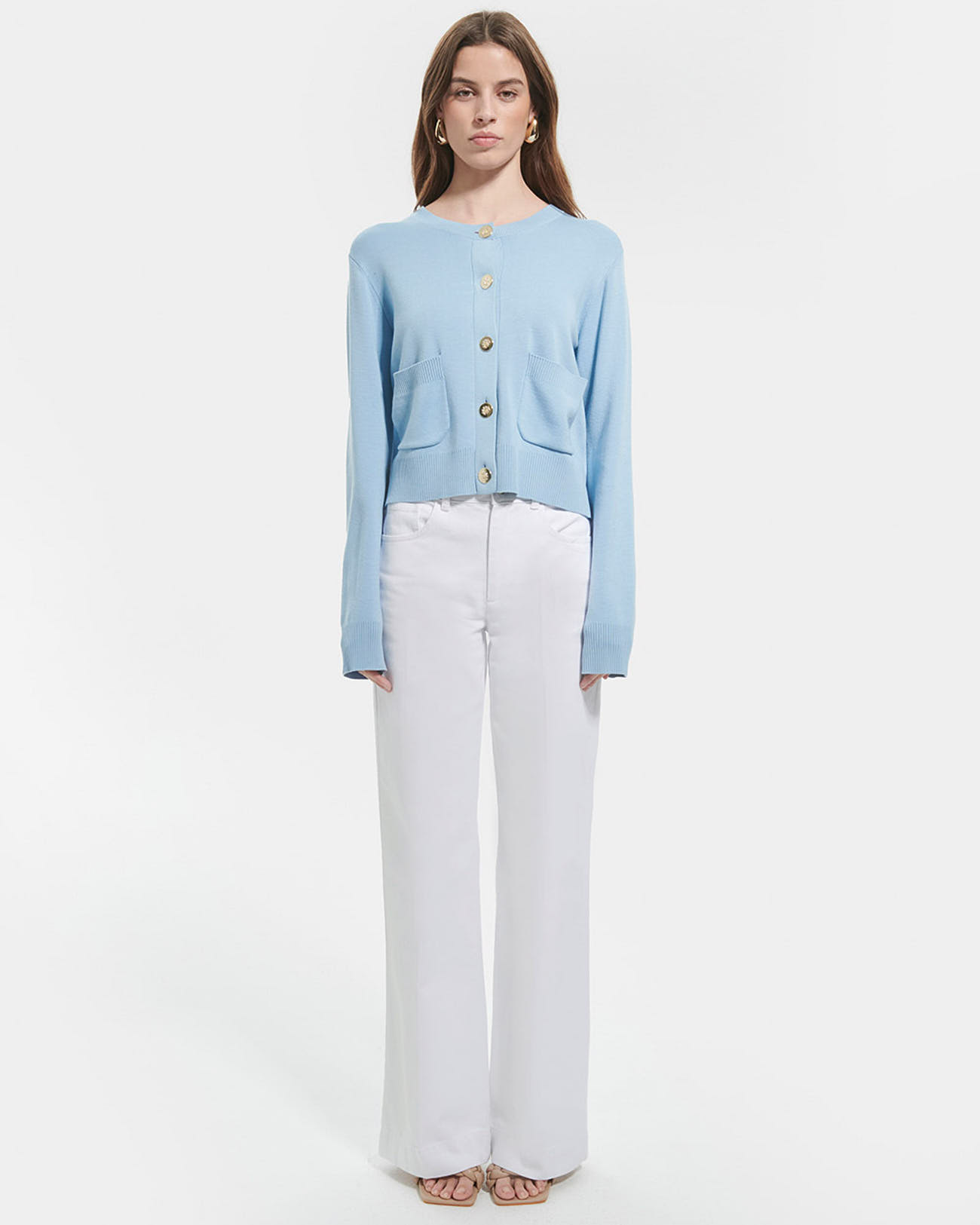 Gwendoline vest Sky blue fitted vest ZAPA
