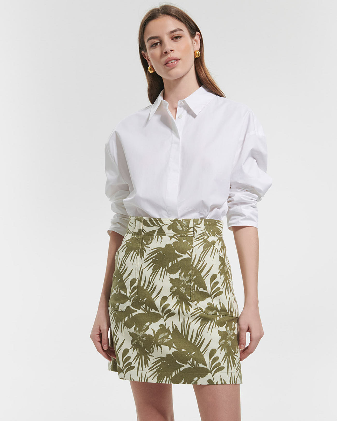 Johanna skirt Tropical print straight skirt ZAPA
