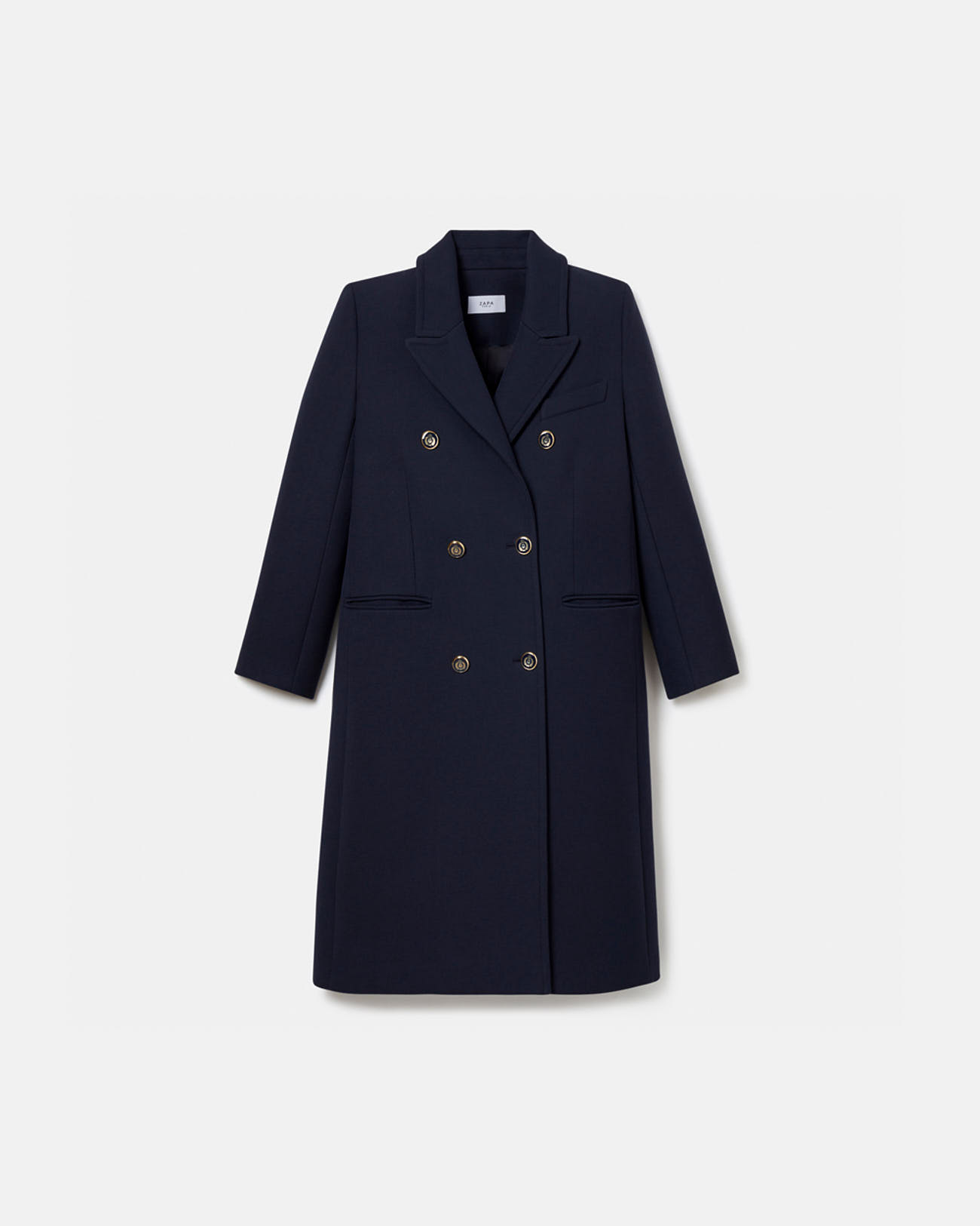 Marco coat Long coat with golden marine buttons ZAPA