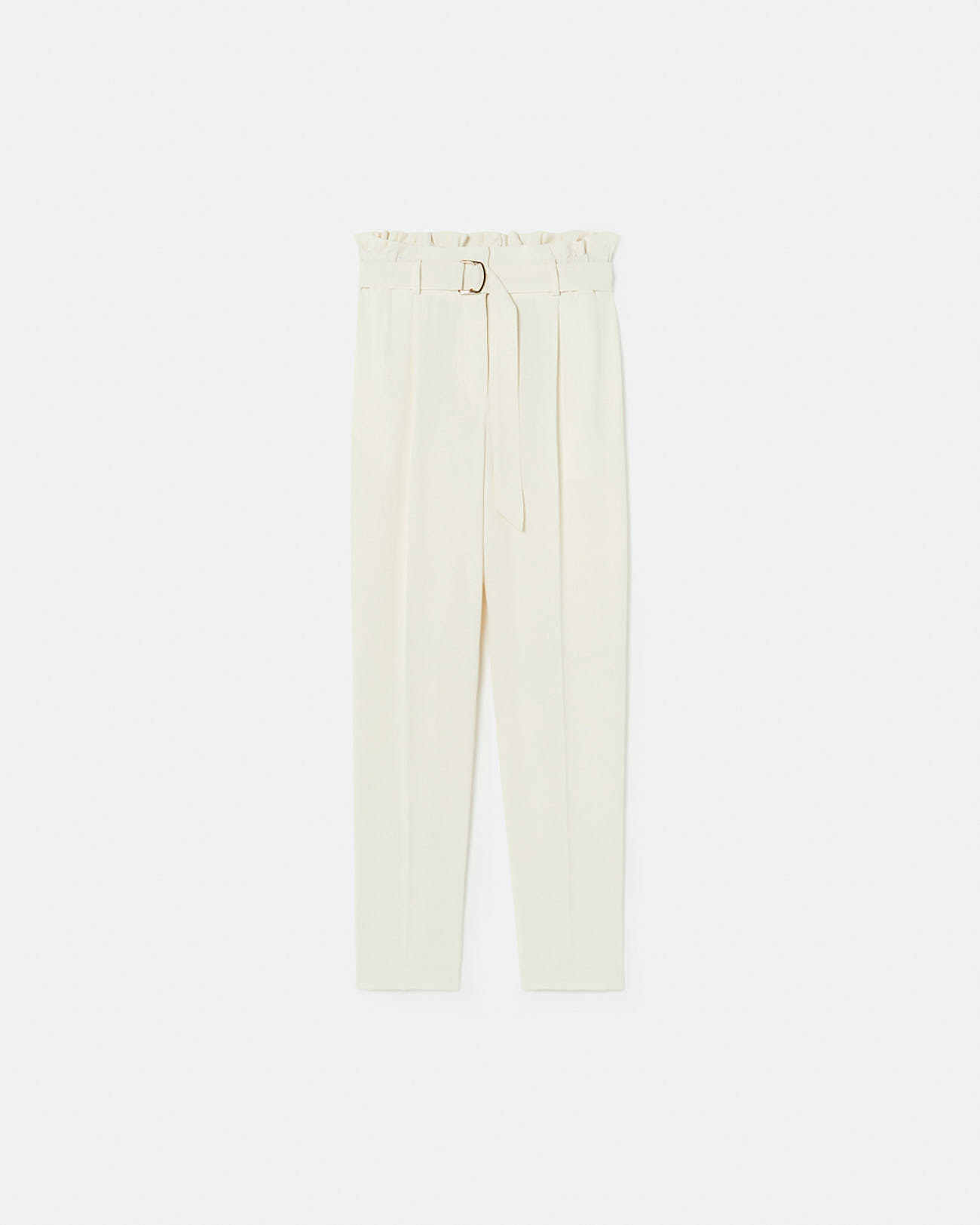 Patricia pants Straight ecru crepe pants ZAPA