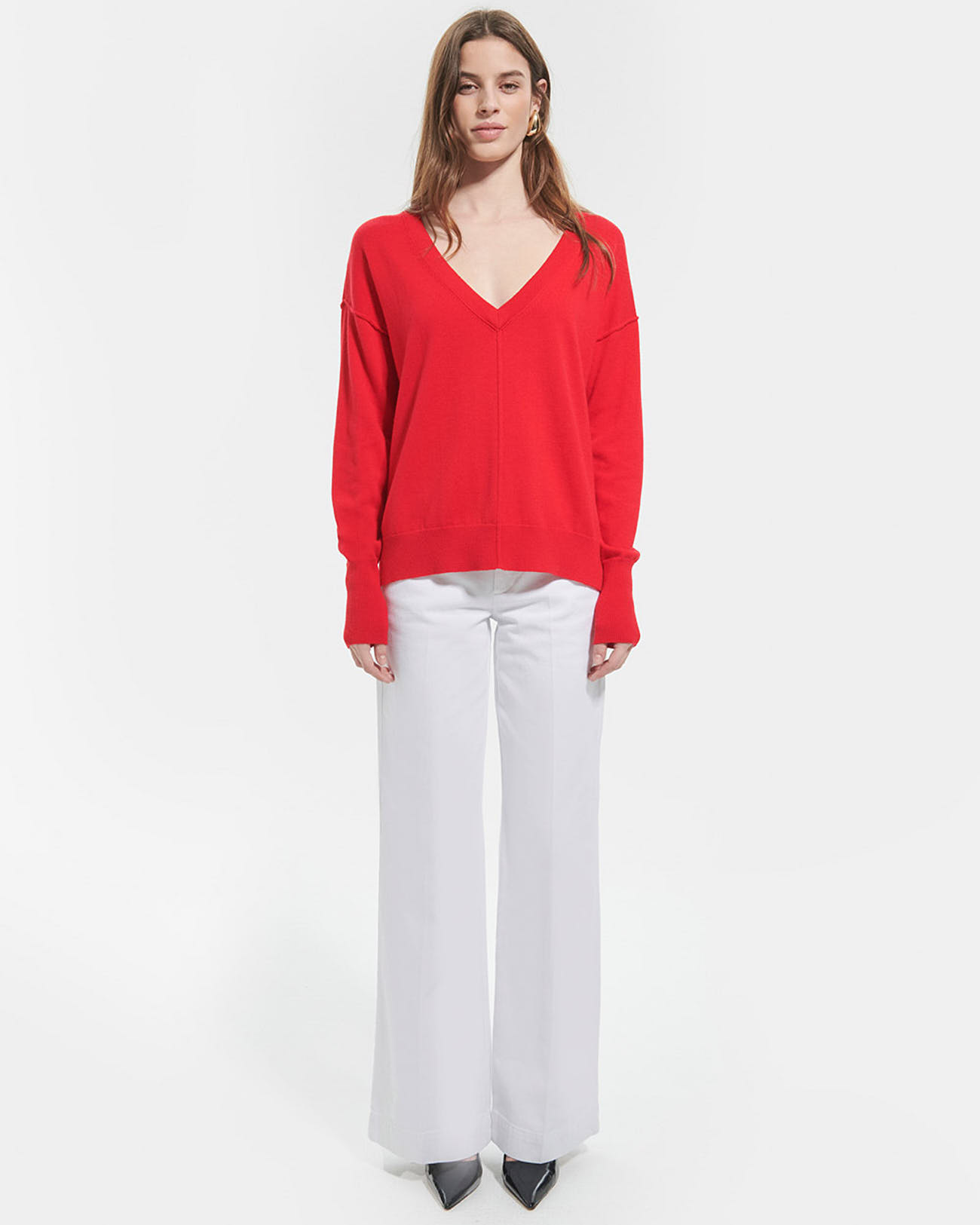 Pucci sweater Red V-neck sweater ZAPA