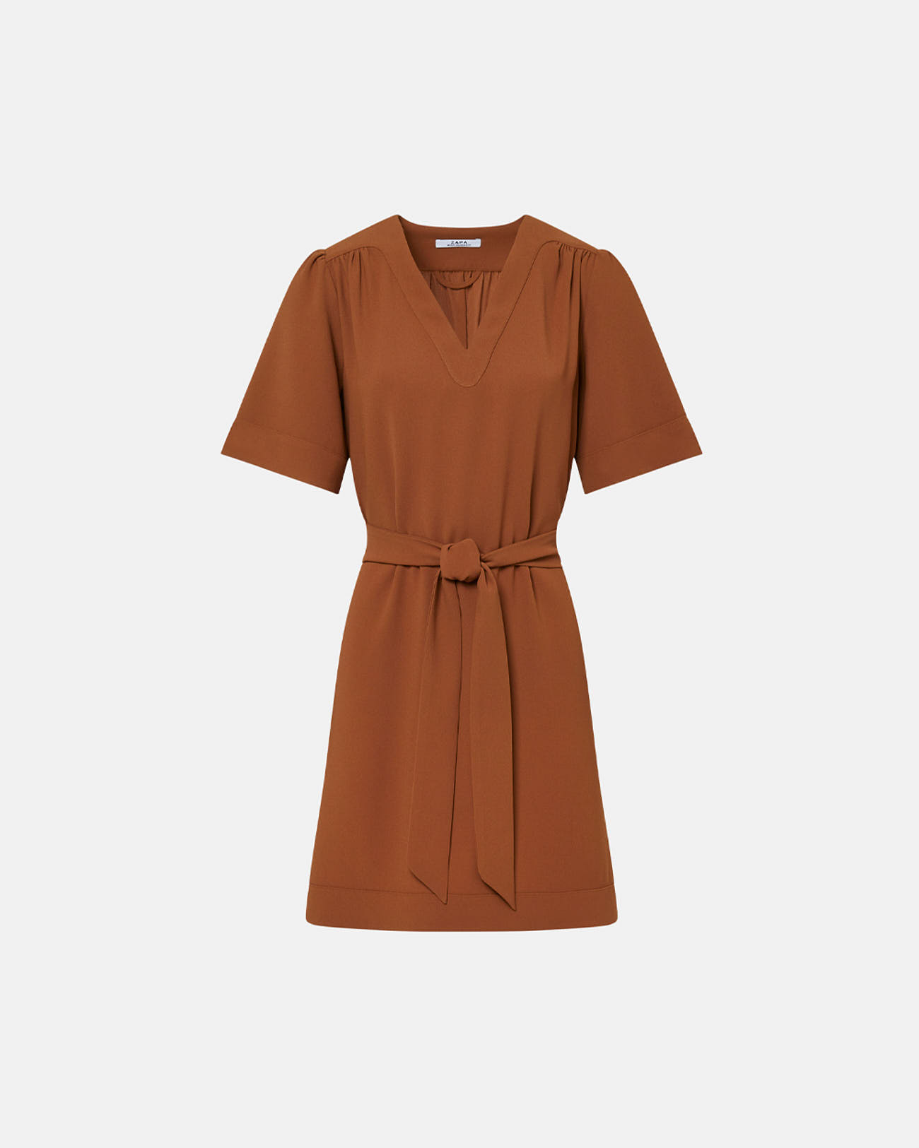 Retie dress Rust fitted straight dress ZAPA