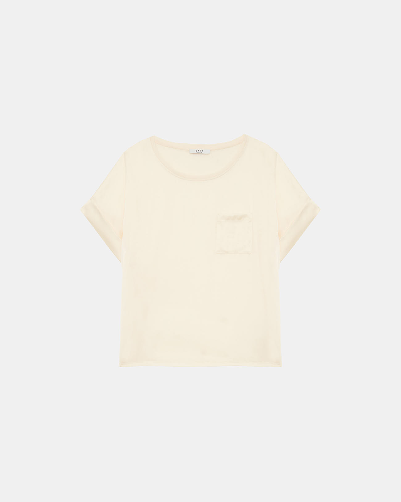 Theo jersey top Ecru satin top ZAPA