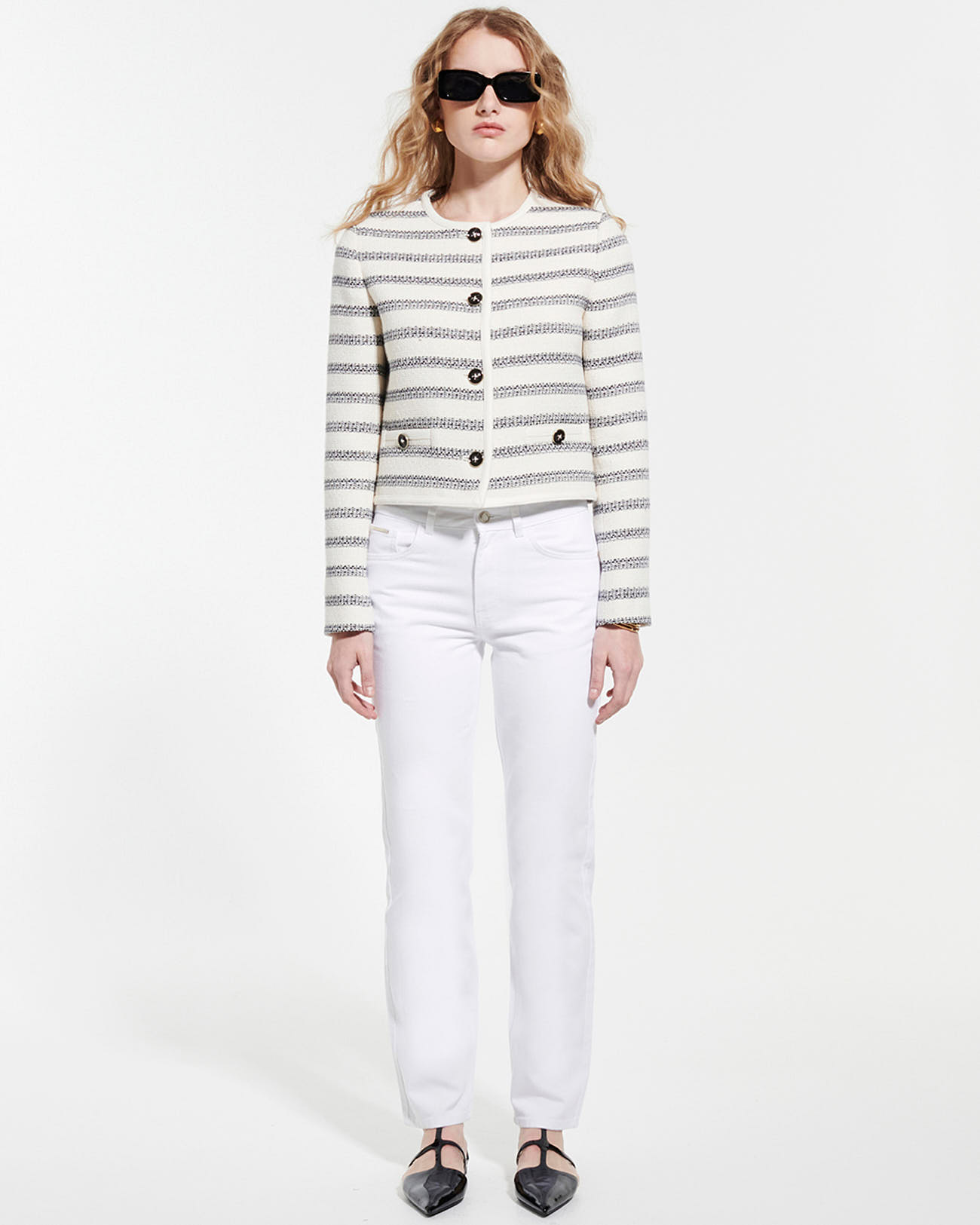 Vincennes jacket Striped printed tweed jacket ZAPA