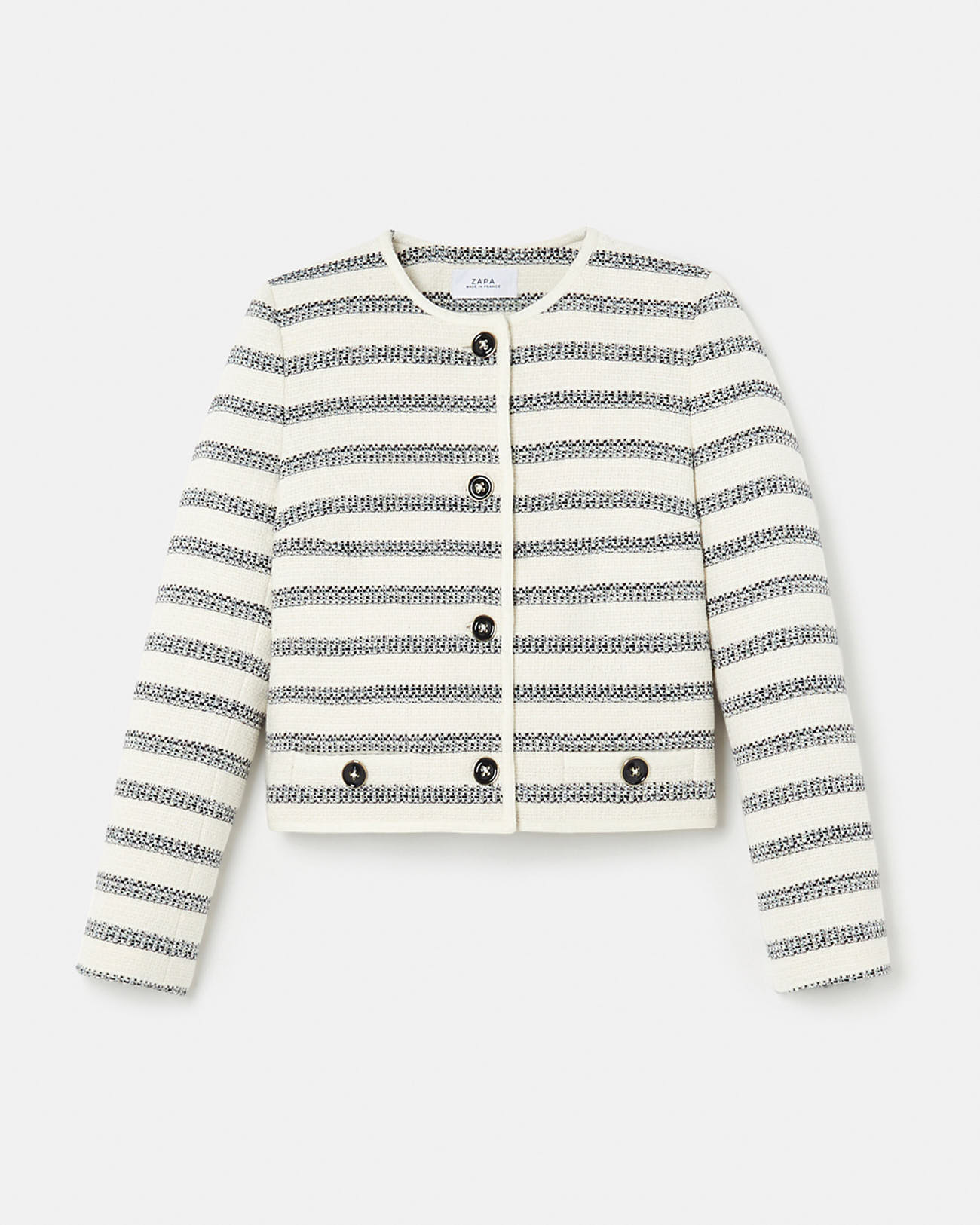 Vincennes jacket Striped printed tweed jacket ZAPA