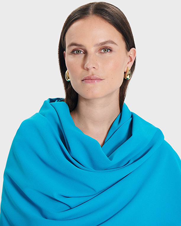 Esther stole Peacock crepe stole ZAPA