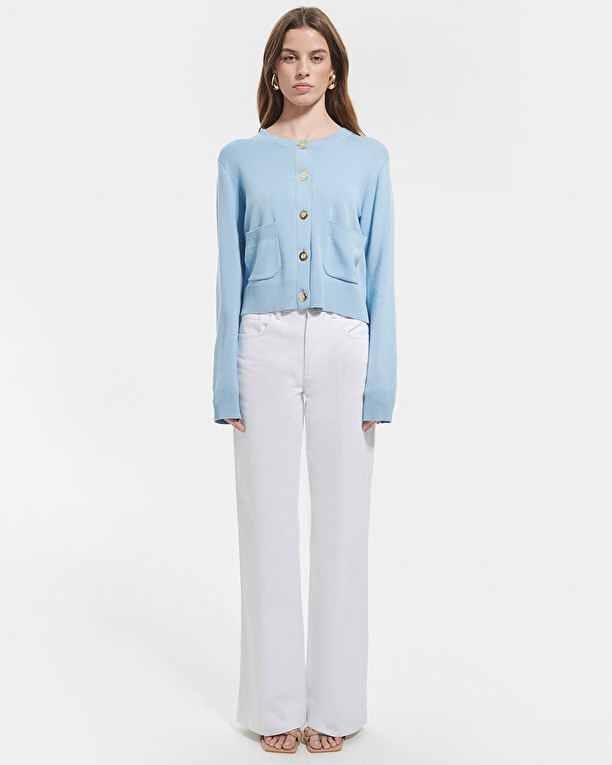 Gwendoline vest Sky blue fitted vest ZAPA
