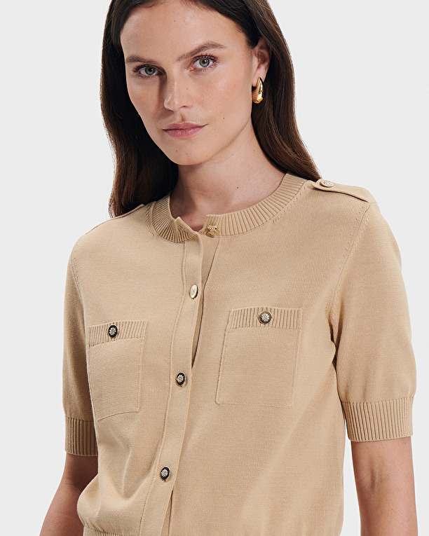 Geoffrey vest Beige fitted vest ZAPA