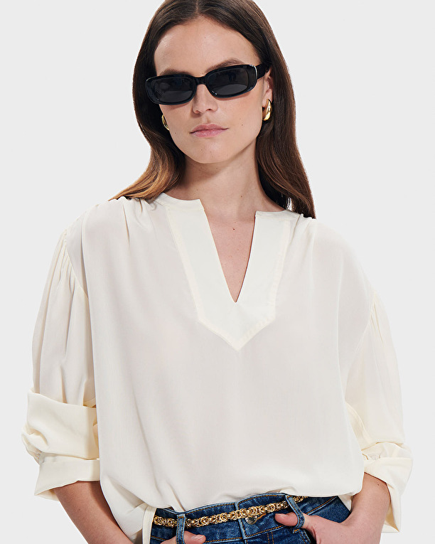 Bangkok blouse Flowing ecru blouse ZAPA