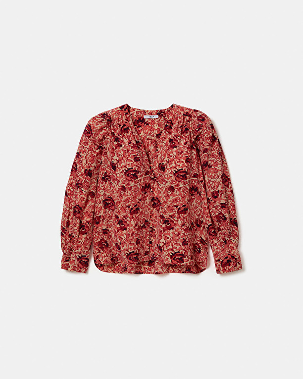 Babel shirt Fluid blouse with retro rose prints ZAPA
