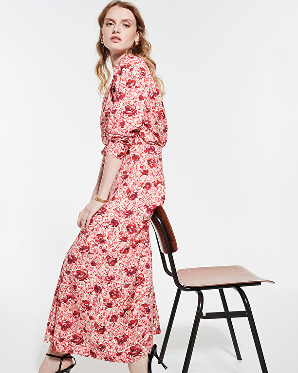 Junette skirt Long flowing skirt with vintage rose print ZAPA