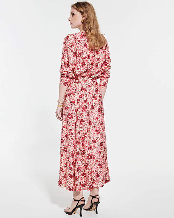 Junette skirt Long flowing skirt with vintage rose print ZAPA