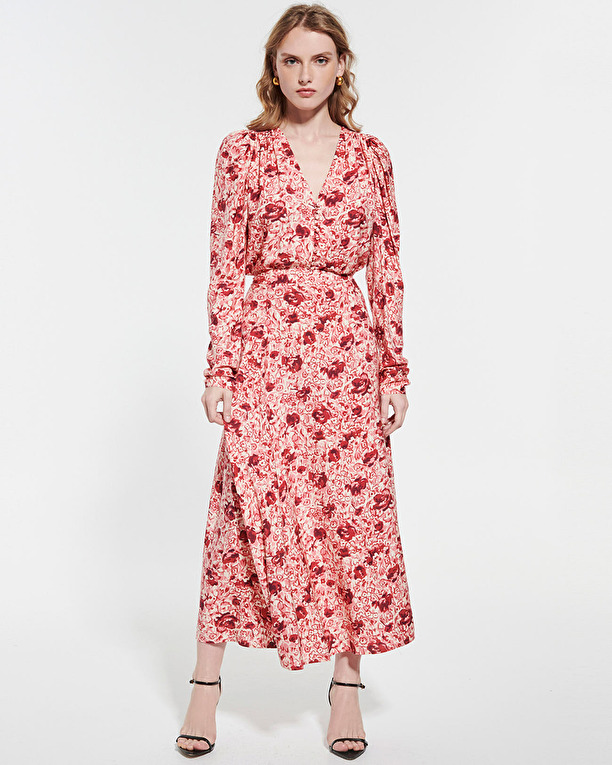 Junette skirt Long flowing skirt with vintage rose print ZAPA