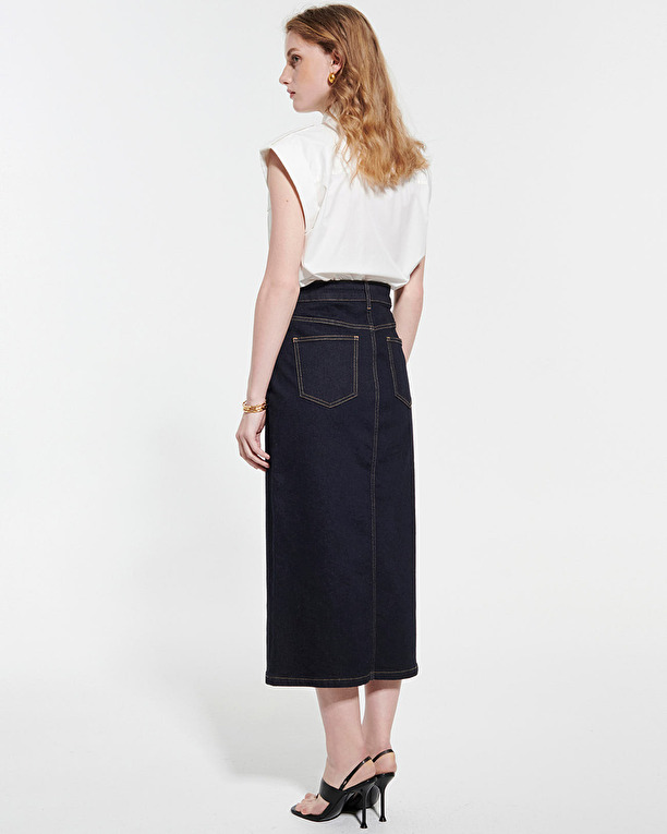John Jude Denim midi skirt ZAPA