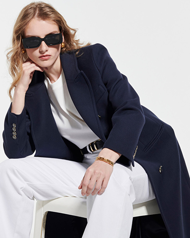 Marco coat Long coat with golden marine buttons ZAPA