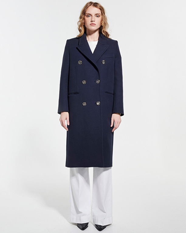 Marco coat Long coat with golden marine buttons ZAPA