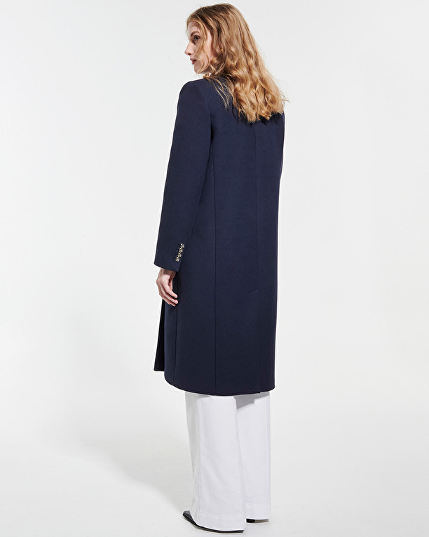 Marco coat Long coat with golden marine buttons ZAPA