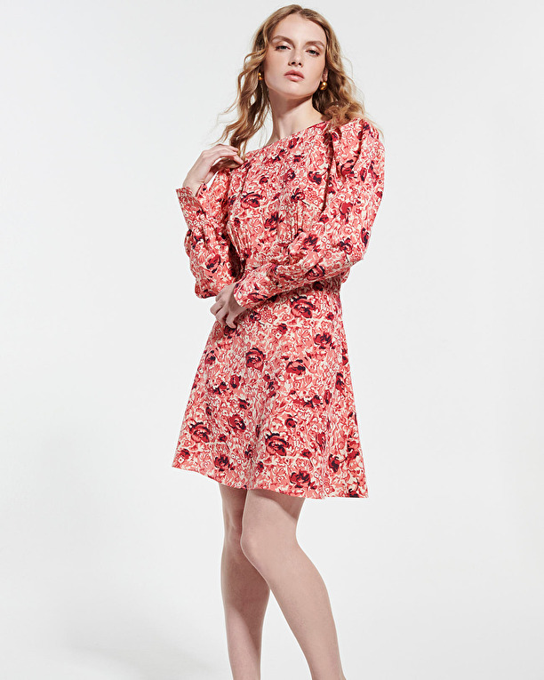 Ranae dress Short fluid dress with long balloon sleeves ZAPA