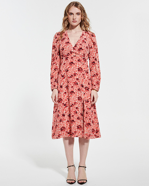 Rahina dress Vintage rose print wrap dress ZAPA