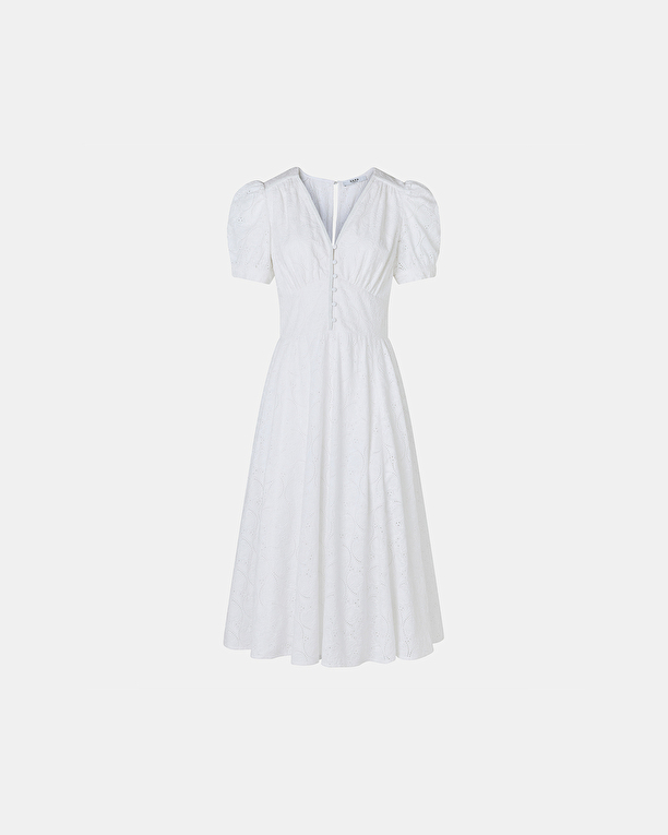 Rafinity dress Long flared dress with English embroidery effect ZAPA