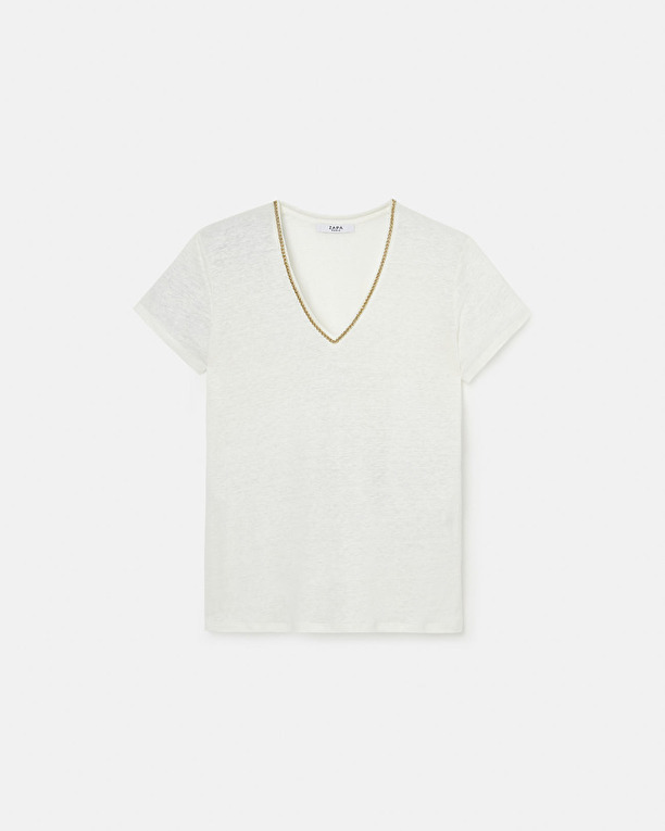 Top Tasmania Ecru jersey top ZAPA
