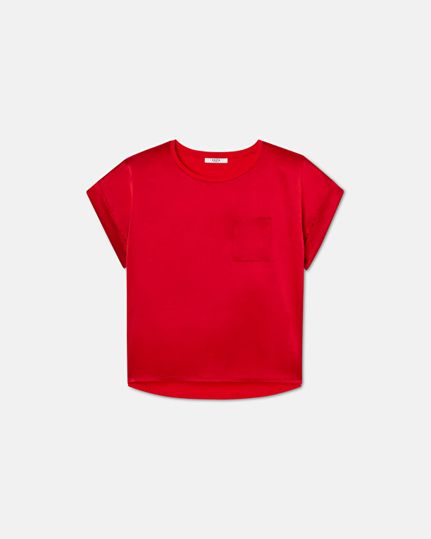 Theo top Red satin top ZAPA
