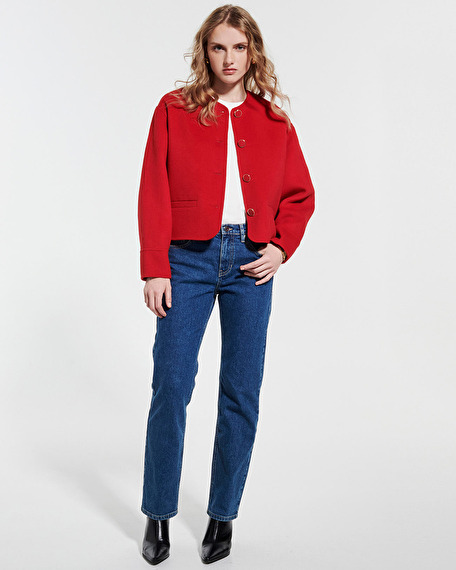 Minsk coat red wool coat zapa