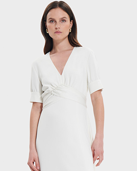 Roseau dress ecru crepe dress zapa